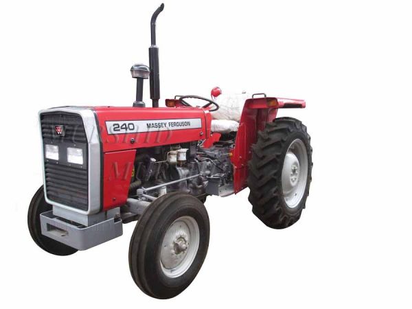 A left side view of the Massey Ferguson Tractor MF-240, showcasing its sturdy design and agricultural capabilities.