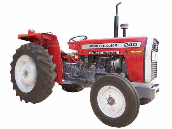 A side view of the Massey Ferguson Tractor MF-240, showcasing its 50 horsepower and robust design.