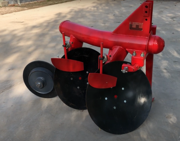 Disc plough with reinforced steel blades