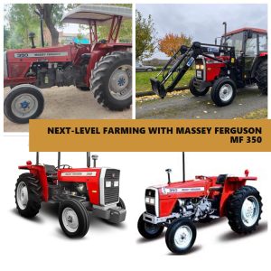 A Massey Ferguson MF 350 tractor in a lush green field, symbolizing advanced farming technology