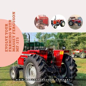 A Massey Ferguson MF-375 tractor, showcasing its robust design and reliability