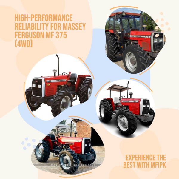 A powerful Massey Ferguson MF 375 (4WD) tractor in action, showcasing its high-performance reliability.