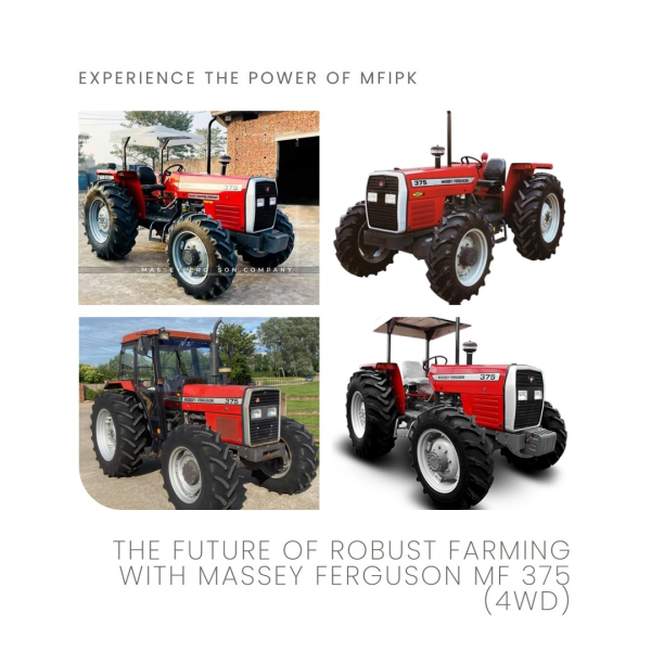 Massey Ferguson MF 375 (4WD) tractor plowing a field, representing the future of robust farming.