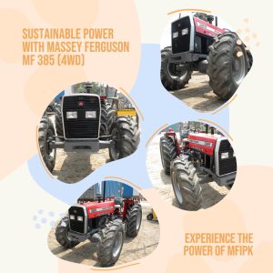 A Massey Ferguson MF 385 (4WD) tractor in action, symbolizing sustainable power in agriculture.