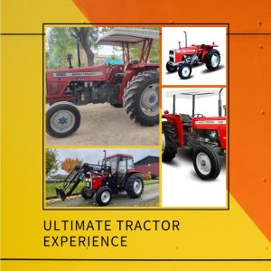 A Massey Ferguson MF 350 tractor in action, symbolizing powerful farm aid with MFIPK technology