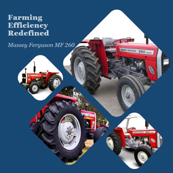 A Massey Ferguson MF 260 tractor working in a lush green field, showcasing farming efficiency