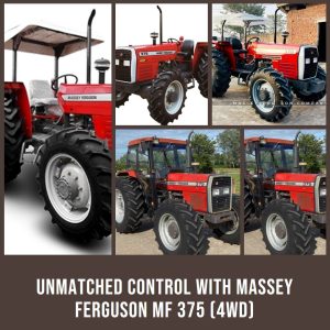 Massey Ferguson MF 375 (4WD) tractor showcasing unmatched control and versatility. Experience agricultural excellence with MFIPK technology.