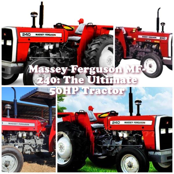 A close-up of the Massey Ferguson MF-240, a powerful 2WD tractor with 50HP capability, showcased at Murshid Farm