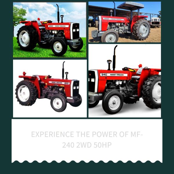 A confident farmer operates the MF-240 2WD 50HP tractor by MFIPK, ensuring reliability and efficiency in every agricultural task