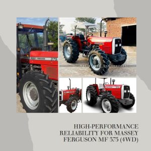 A powerful Massey Ferguson MF 375 (4WD) tractor in action, showcasing its high-performance reliability.