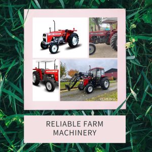 A Massey Ferguson MF 350 tractor in a lush green field, symbolizing reliable farm machinery