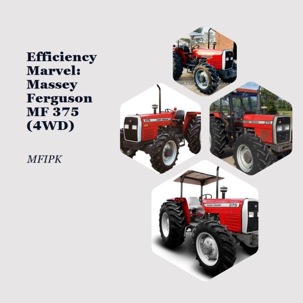 A Massey Ferguson MF 375 (4WD) tractor plowing a field.