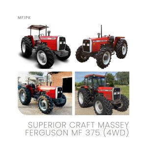Massey Ferguson MF 375 (4WD) tractor showcasing superior craftsmanship and reliability. Explore the power of MFIPK technology.