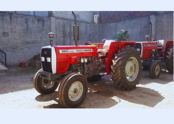 Massey Ferguson Tractor MF-360: A full view from the left side showcasing the robust design and functionality.