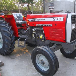 A close-up view of the Massey Ferguson MF-375 tractor's right side, showcasing its robust design and features.
