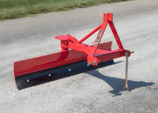A side view of a multi-purpose rear blade from Murshid Farm Industries Implement, showing its curved design.