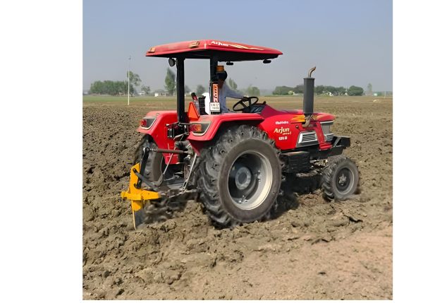 A Murshid Farm Industries Implement Sub Soiler at work in a farm field, breaking up soil.