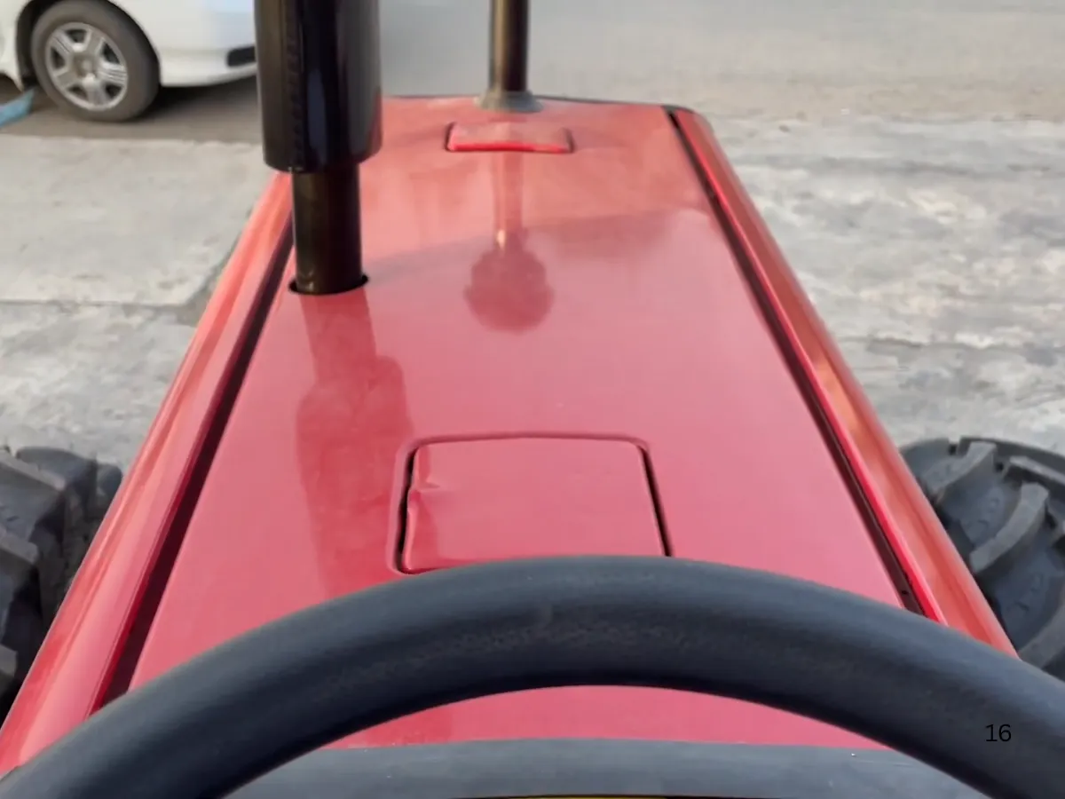 Massey Ferguson MF 360 Turbo 4WD 60HP tractor manufactured by Millat Tractors Pakistan, showing operator’s view over bonnet with exhaust stack and clean hood finish