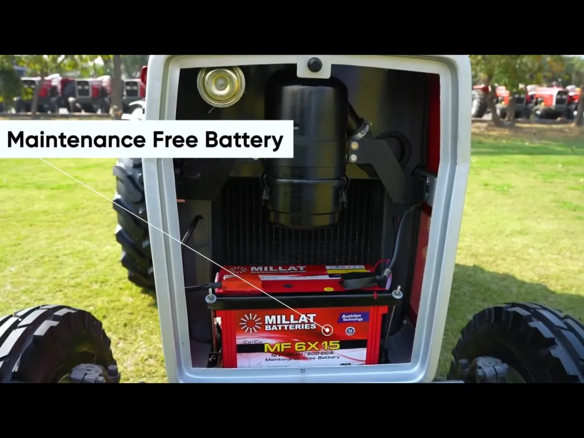 Maintenance free battery installed in Millat Massey Ferguson MF 260 Deluxe 2WD 60HP tractor
