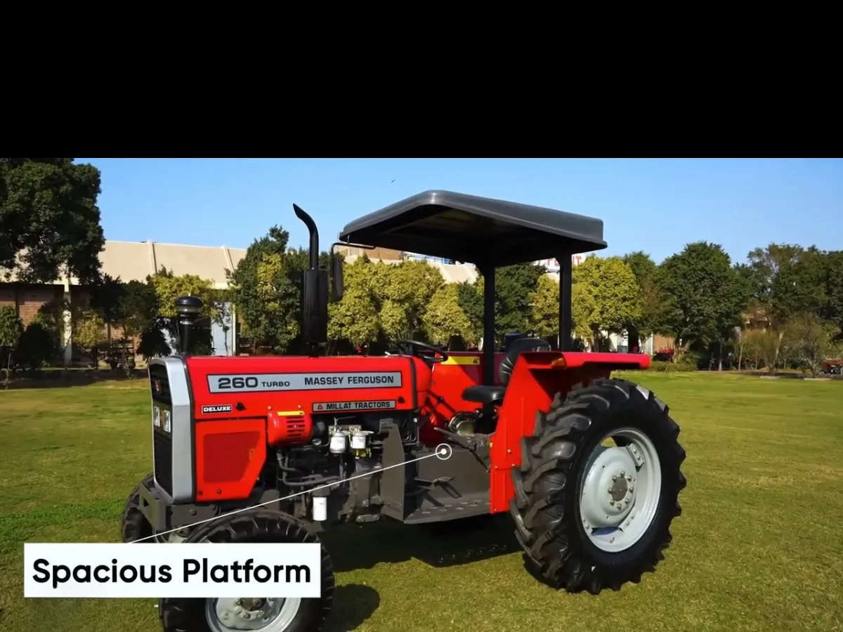 Spacious operator platform of Millat Massey Ferguson MF 260 Deluxe 2WD 60HP tractor