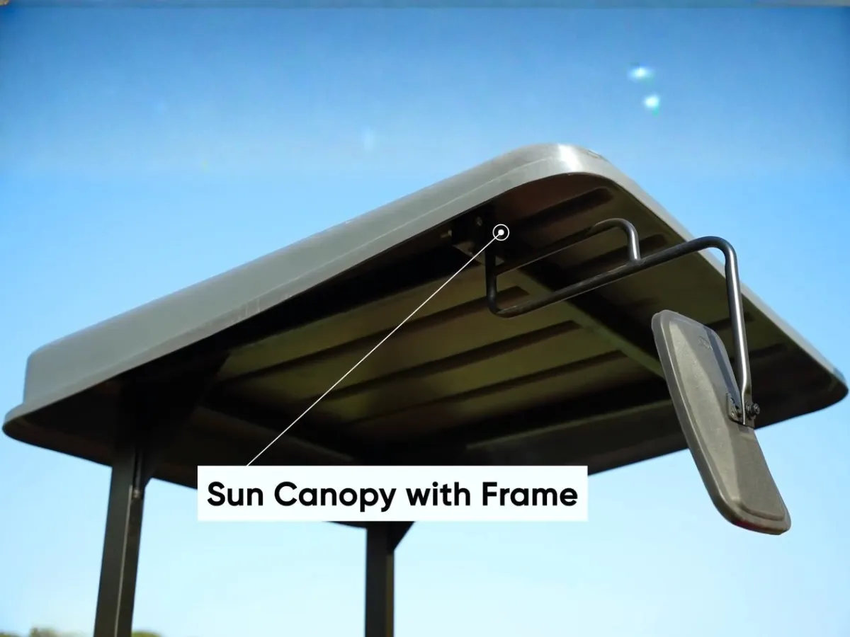Sun canopy with metal frame on Millat Massey Ferguson MF 260 Deluxe 2WD 60HP tractor