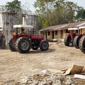 Brand New Massey Ferguson MF 375 4WD 75 HP tractor with Disc Plough Attachment for Cultivation