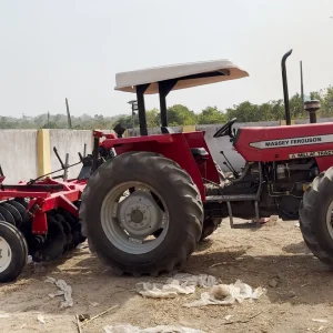 Durable Massey Ferguson MF 375 4WD 75 HP tractor with Disc Plough Attachment for Farming